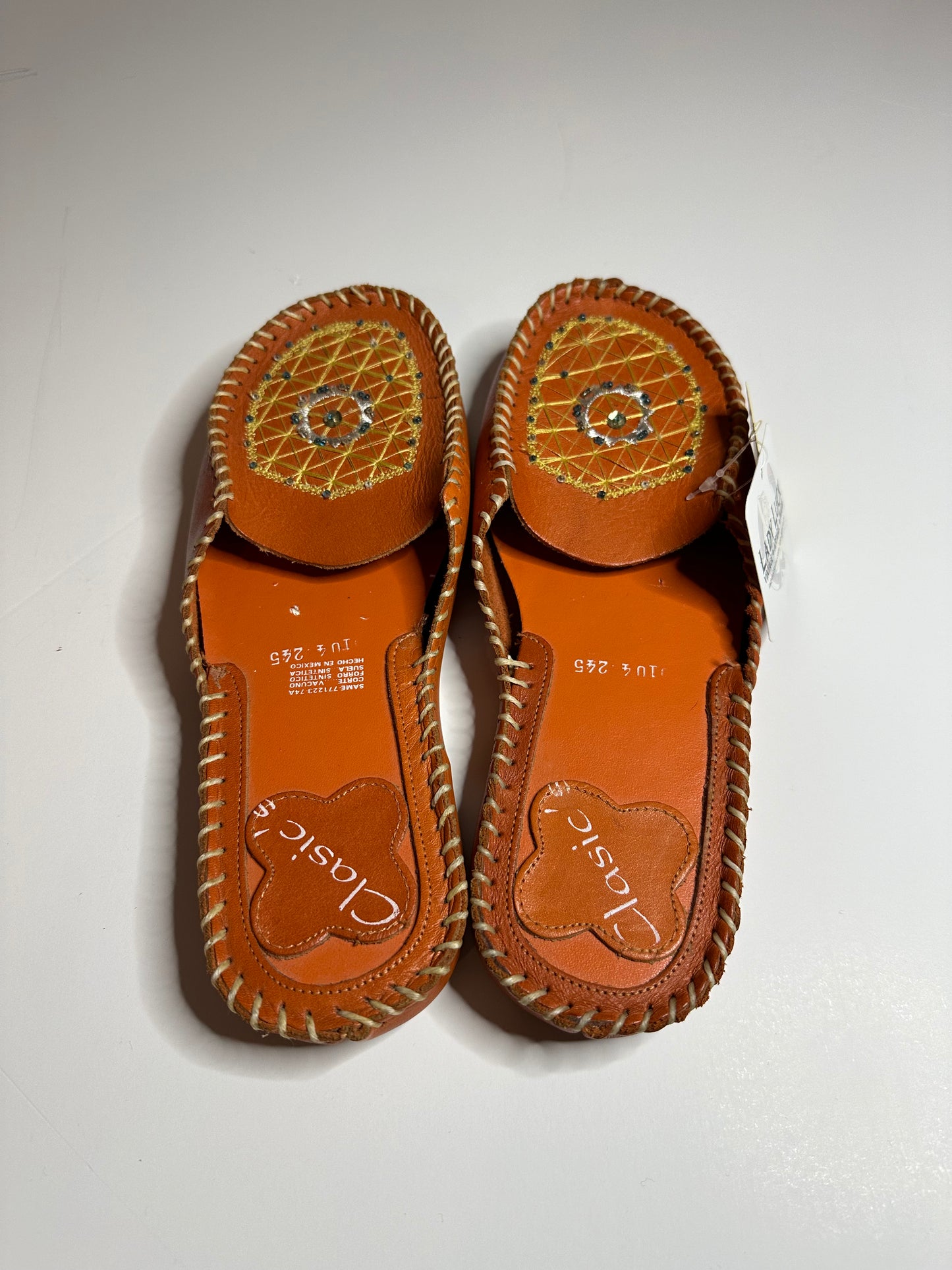 Orange Leather Sandals